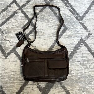 Classic Brown Leather Woman Bag